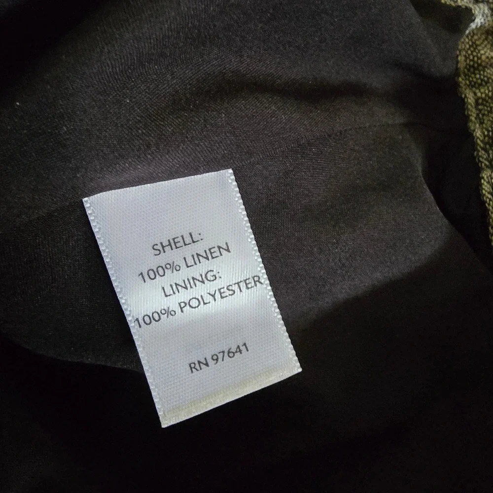 J. JILL Linen Midi Skirt Womens 8 Black White‎ Excellent Flared Lettuce Edge Hem
